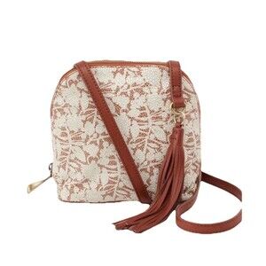 Hobo Nash crossbody bag Botanical Beauty Purse Soft leather finish Brown 6.5”